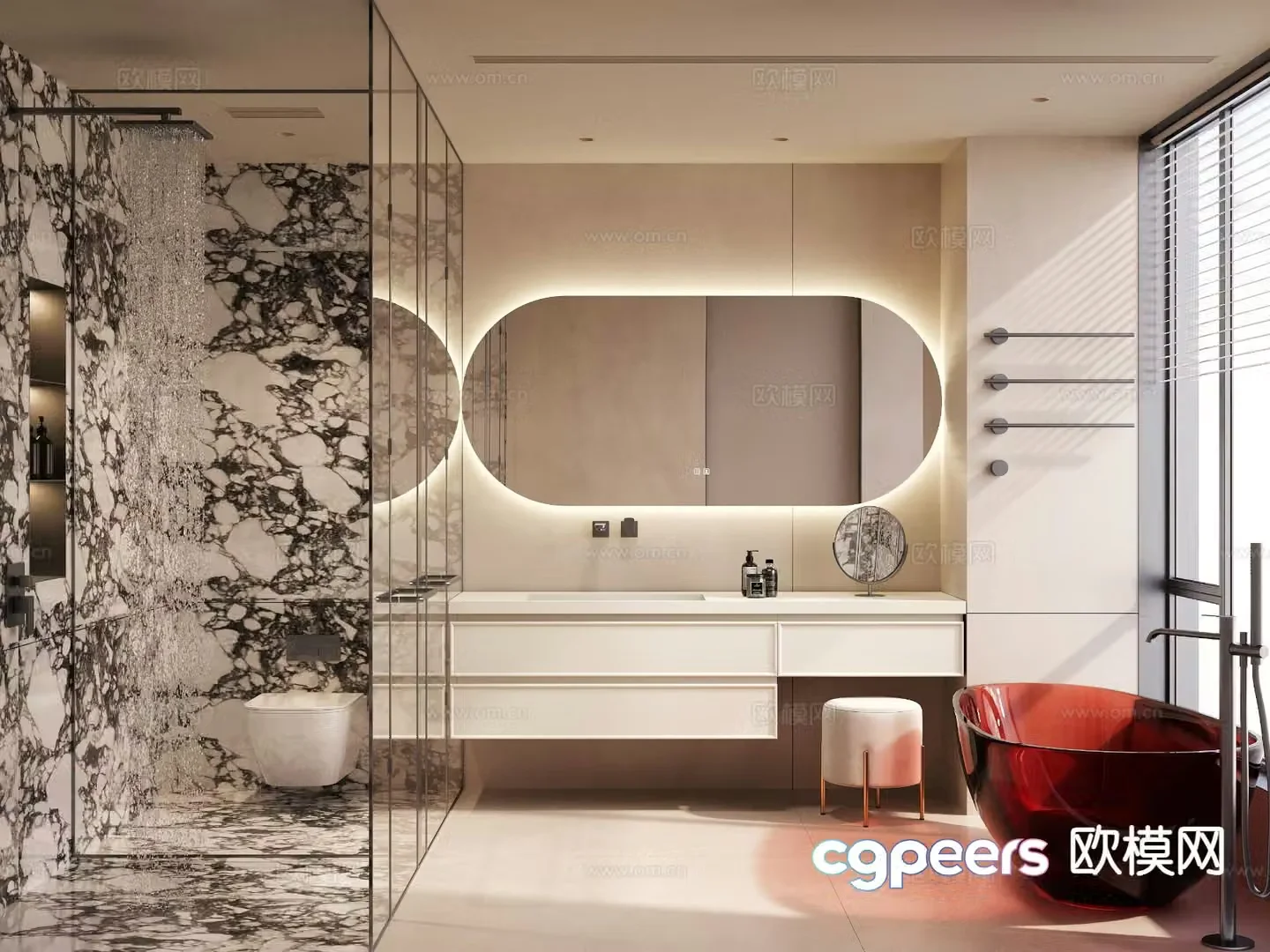 Modern bathroom bathroom toilet 3d model