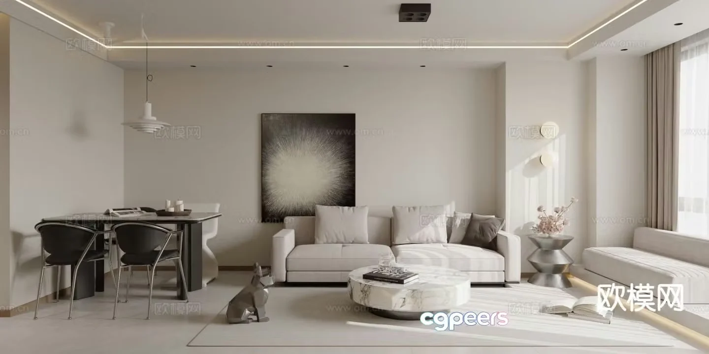 Modern guest restaurant 3d model