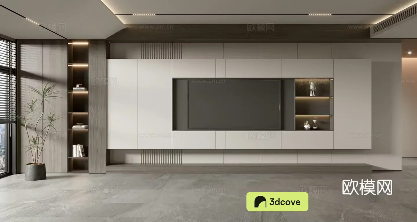 Modern TV background wall