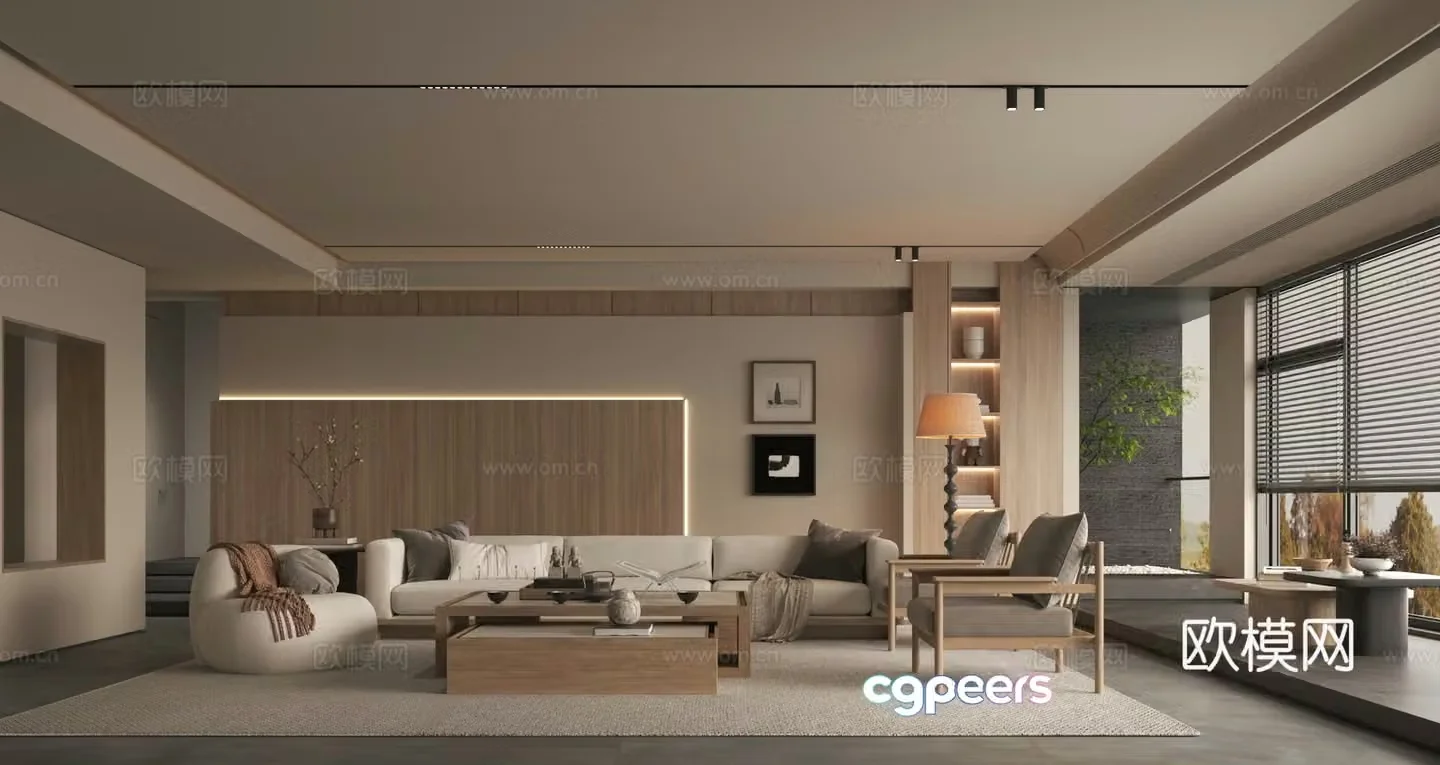 Modern style living room 3d model