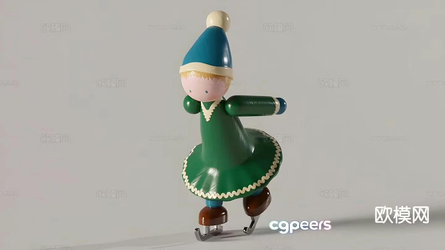 Light luxury trendy skating doll 3D model