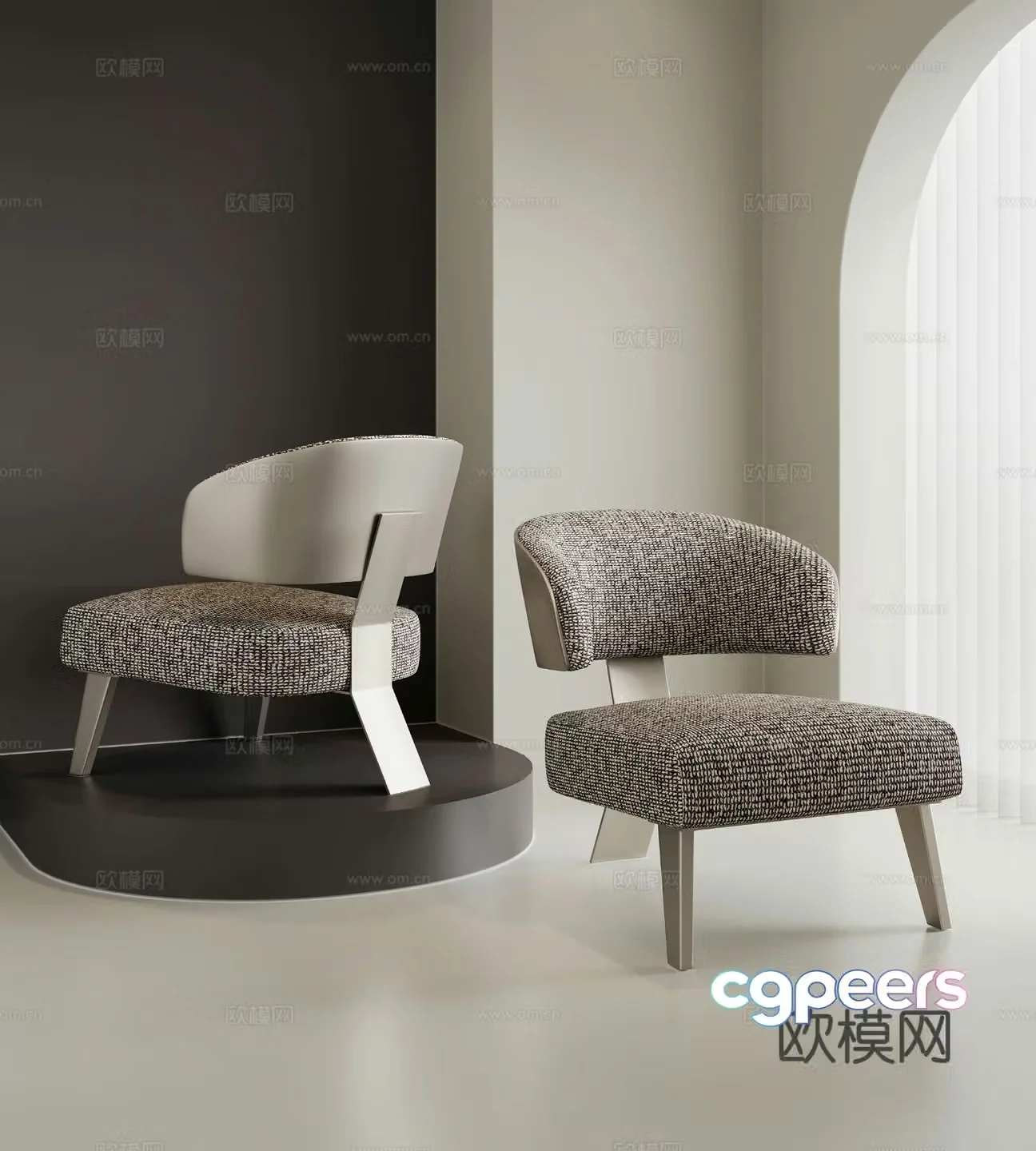Modern chair leisure chair 3d model