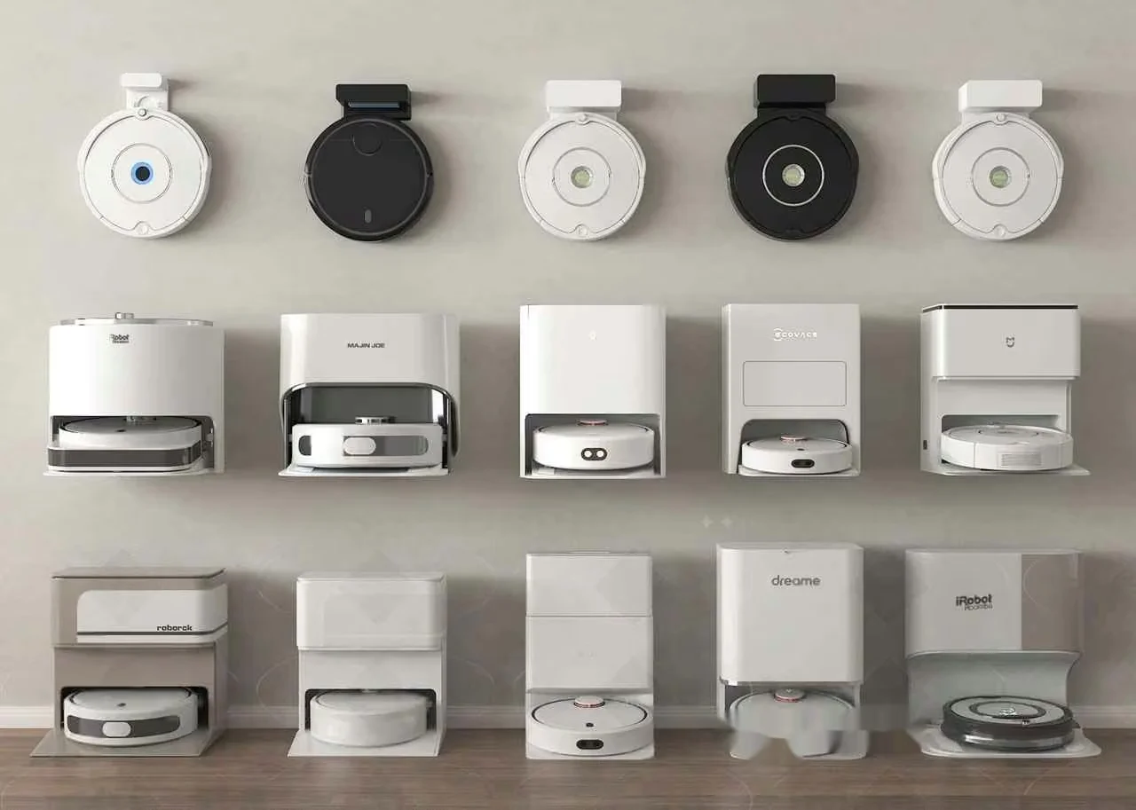 A Collection Of White And Black Robots 3D Model – 16966 – VRAY Render