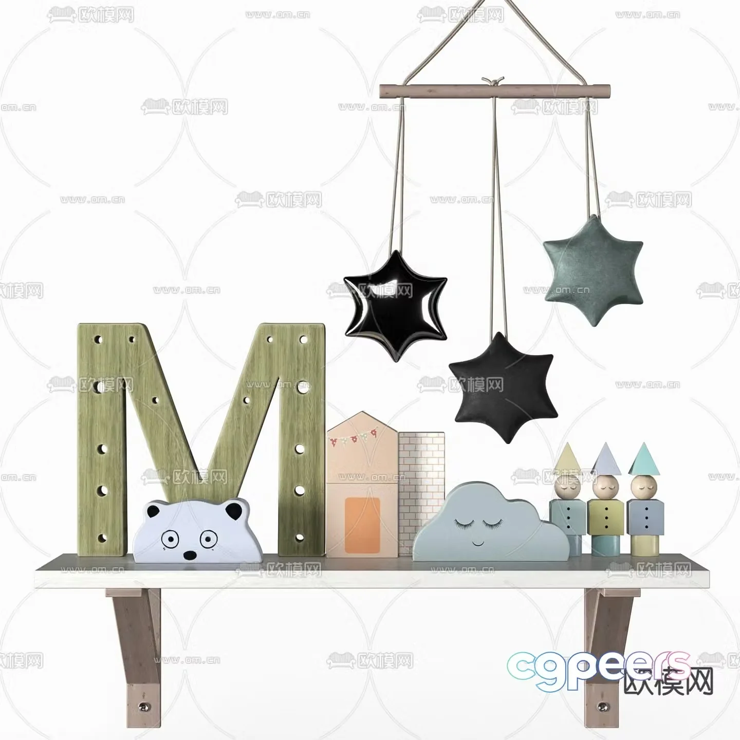 Modern children’s wall cabinet ornaments 3d model