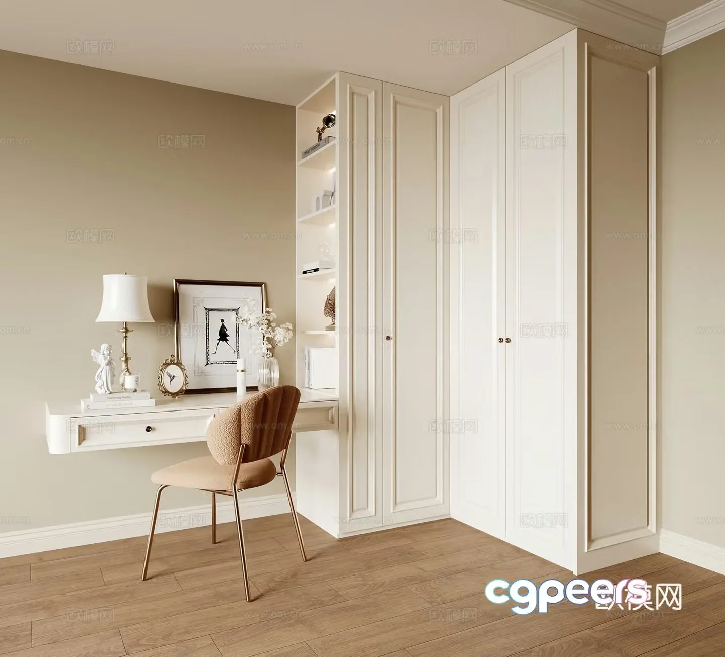 Modern American dressing table 3d model