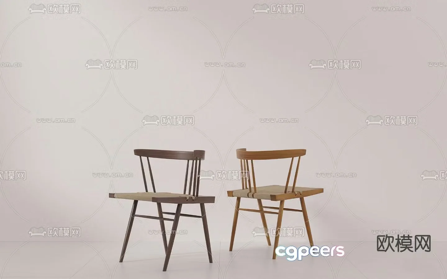 Nordic chair dining chair 3d model
