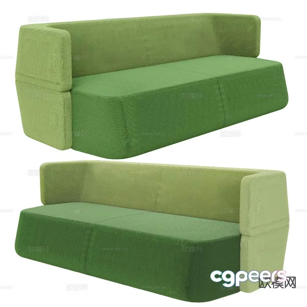 Prostoria green loveseat 3d model