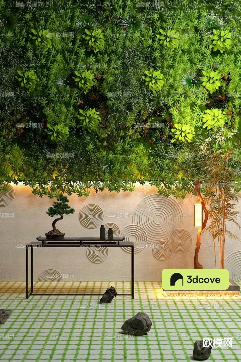 Plant wall landscape sketch