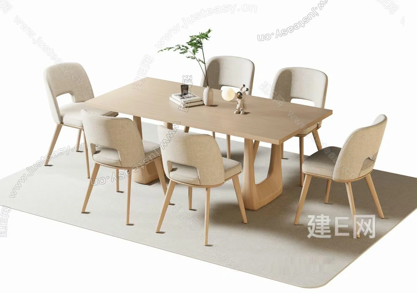 Modern Dining Table 3D Model – 1594 – VRAY Render