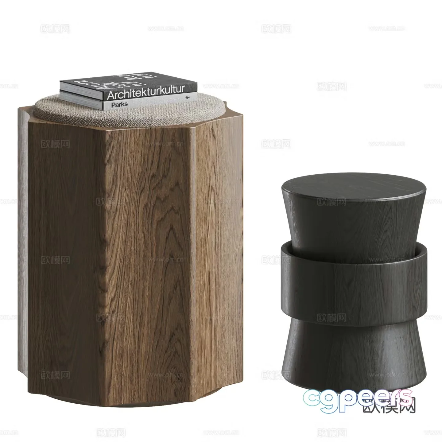 Modern stool combination 3d model