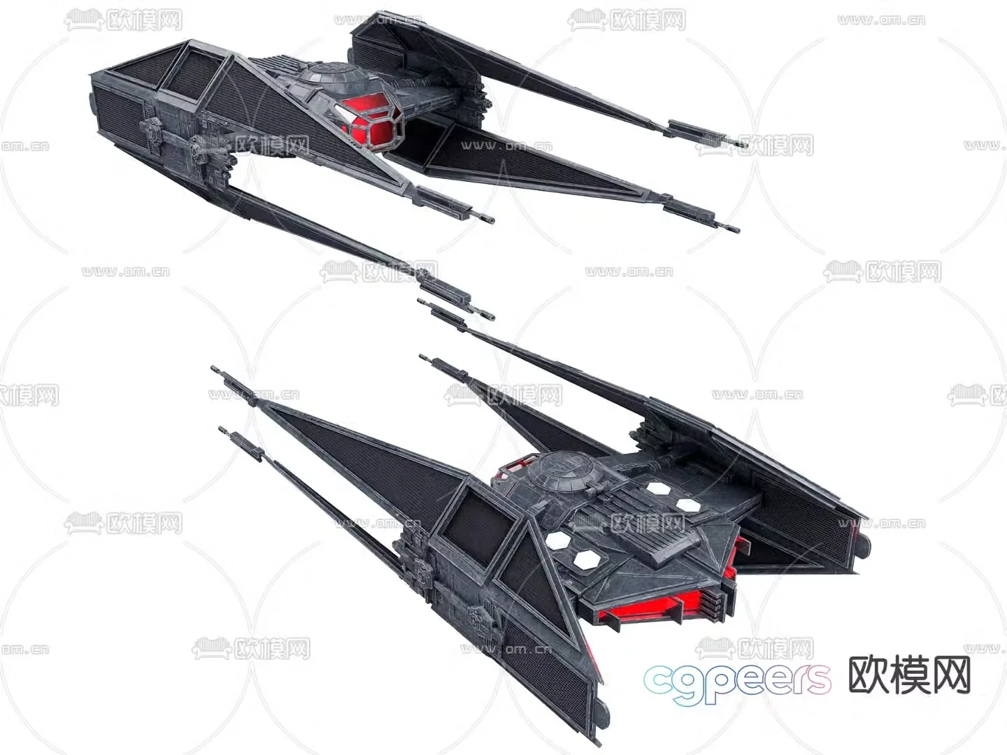 Modern futuristic mecha fighter toy 3d model