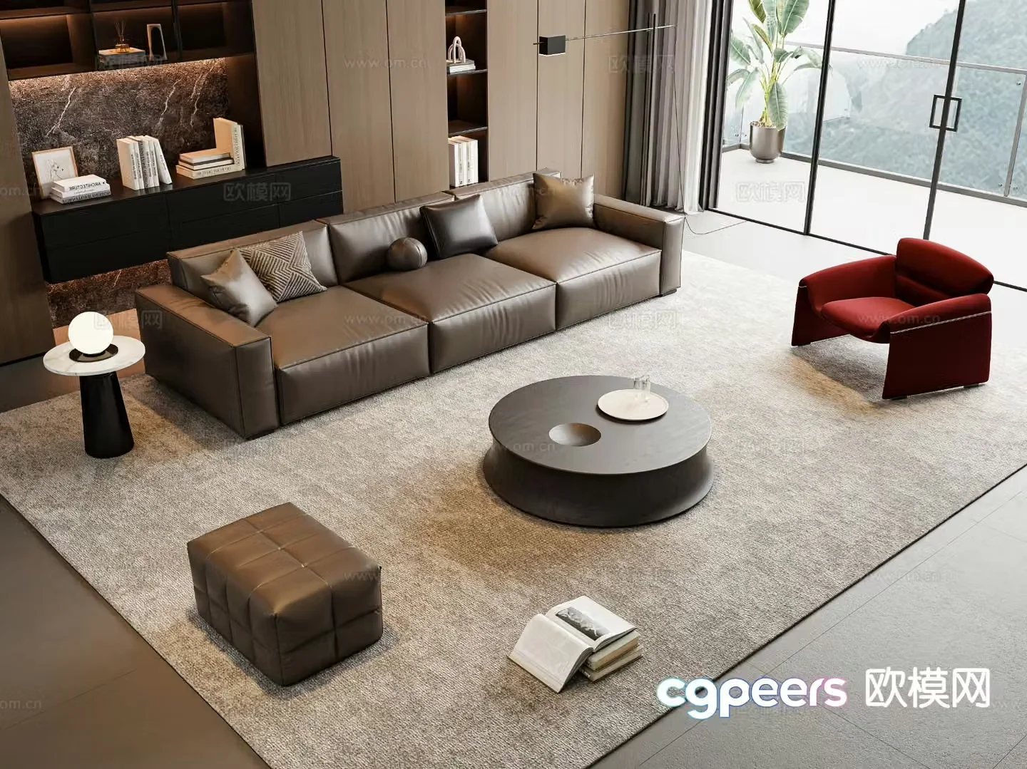 Modern sectional sofa 3d model