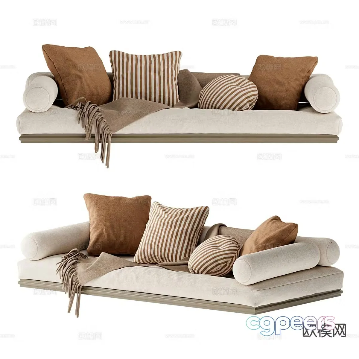 Modern lazy sofa fabric sofa 3d model