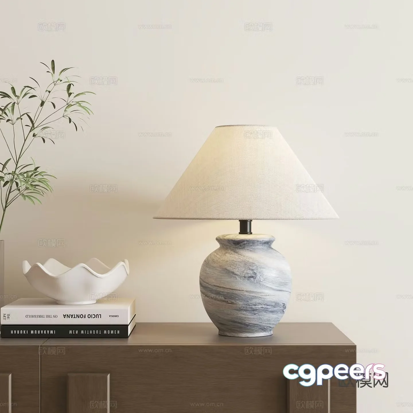 New Chinese style table lamp ceramic table lamp 3d model