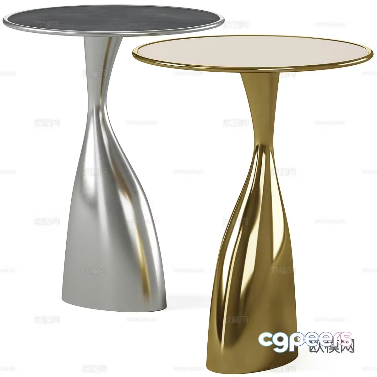 Modern light luxury metal round edge 3D model