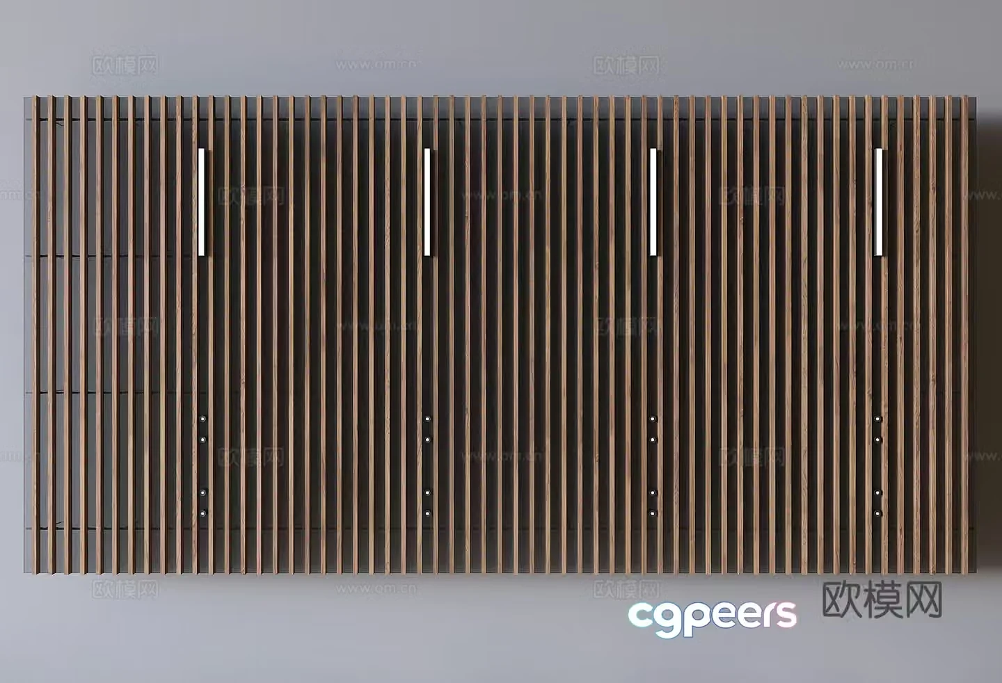 Wooden grille ceiling ceiling 3d model
