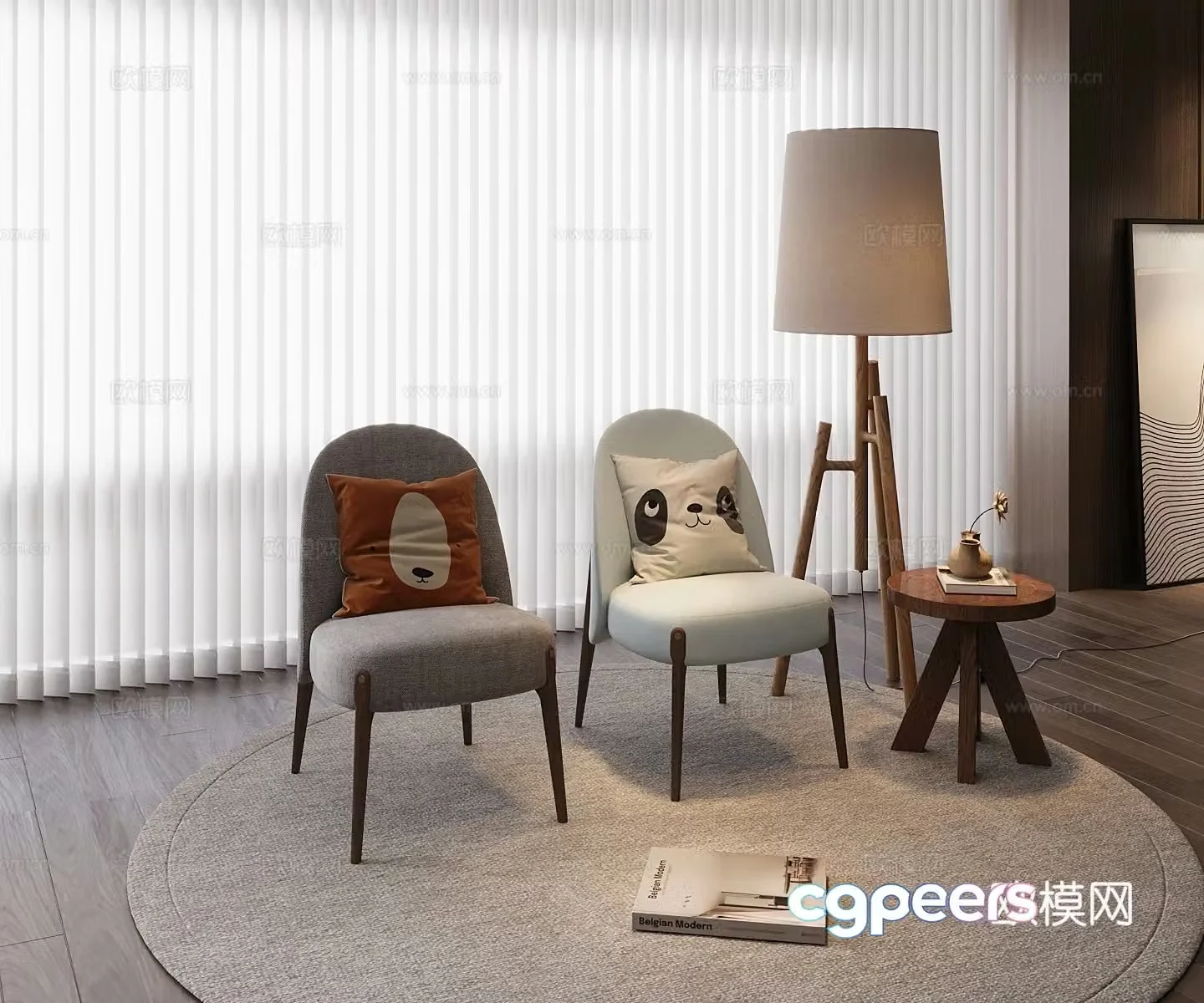 Modern single chair 3d model