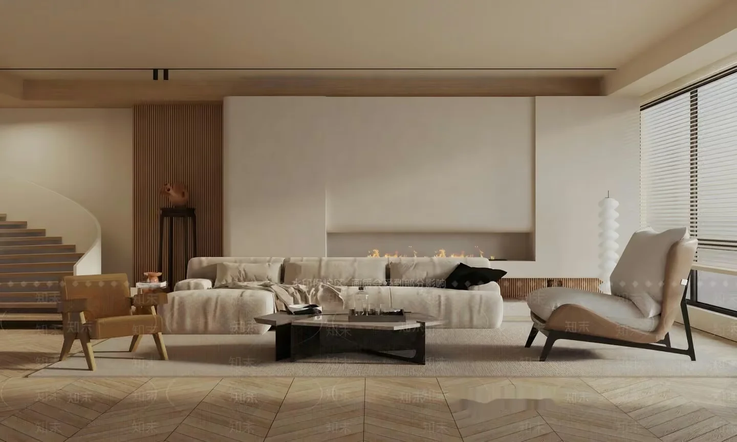 Modern Living Room 3D Model – 16800 – VRAY Render