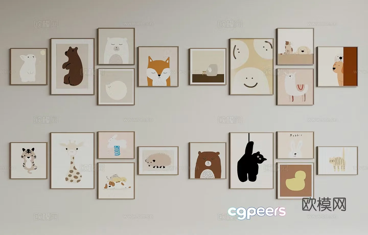 Modern children’s hanging painting decorative painting 3D model