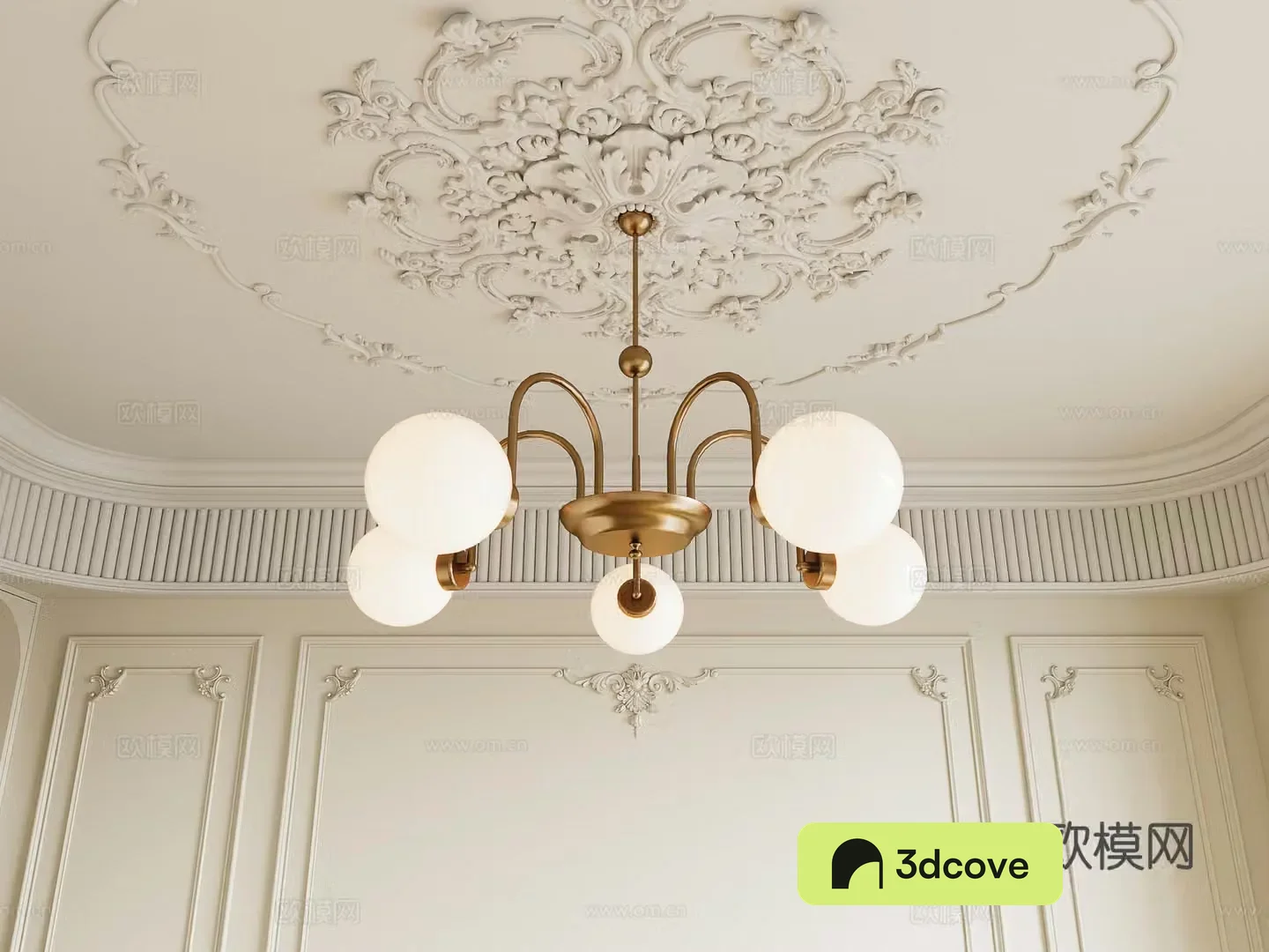 French multi-head chandelier