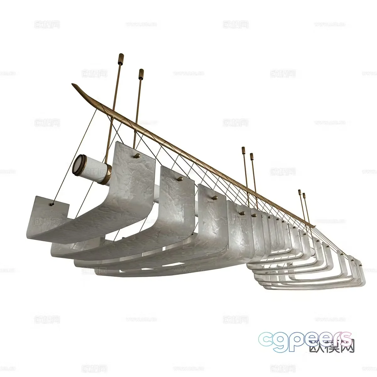 Modern minimalist chandelier 3d model