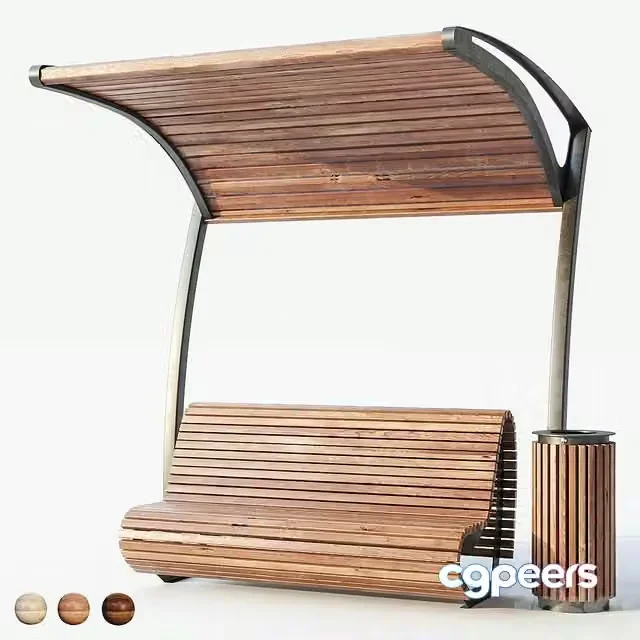 3ds Max Free – Bench NEW WAVE, pergola WAVE, urn Krakow