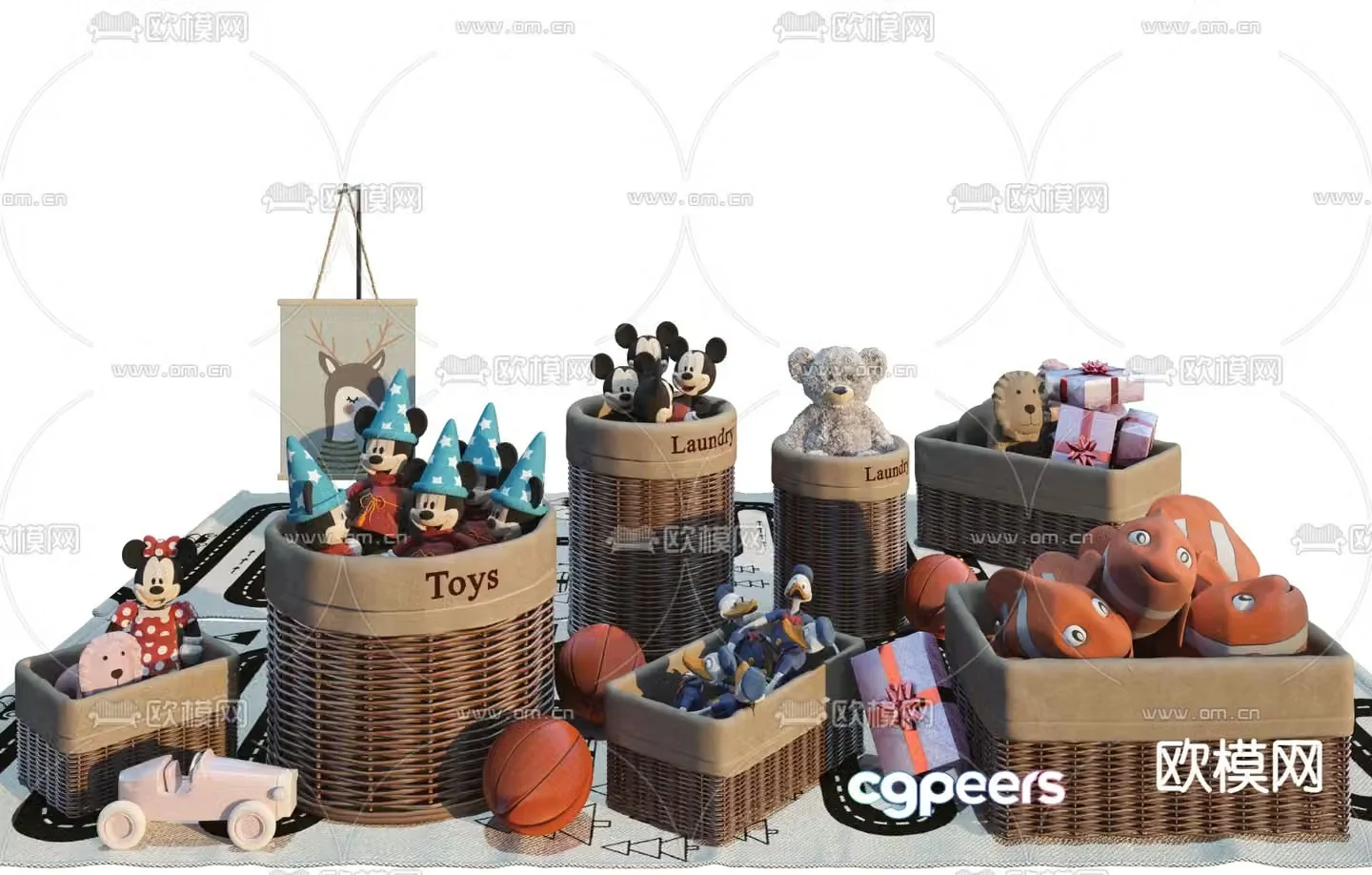 Modern children’s plush toy 3d model