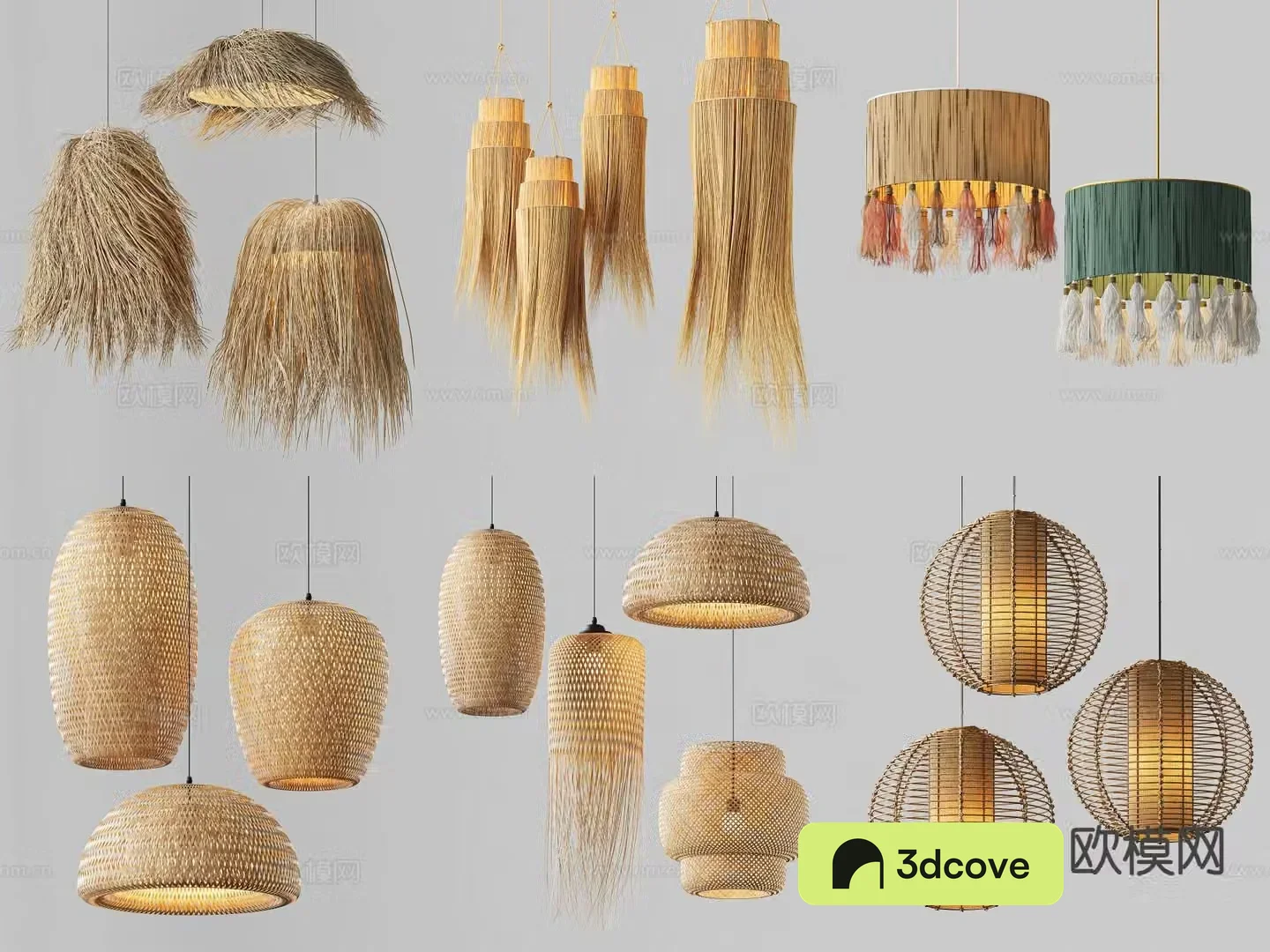 Wabi-sabi chandelier rattan chandelier