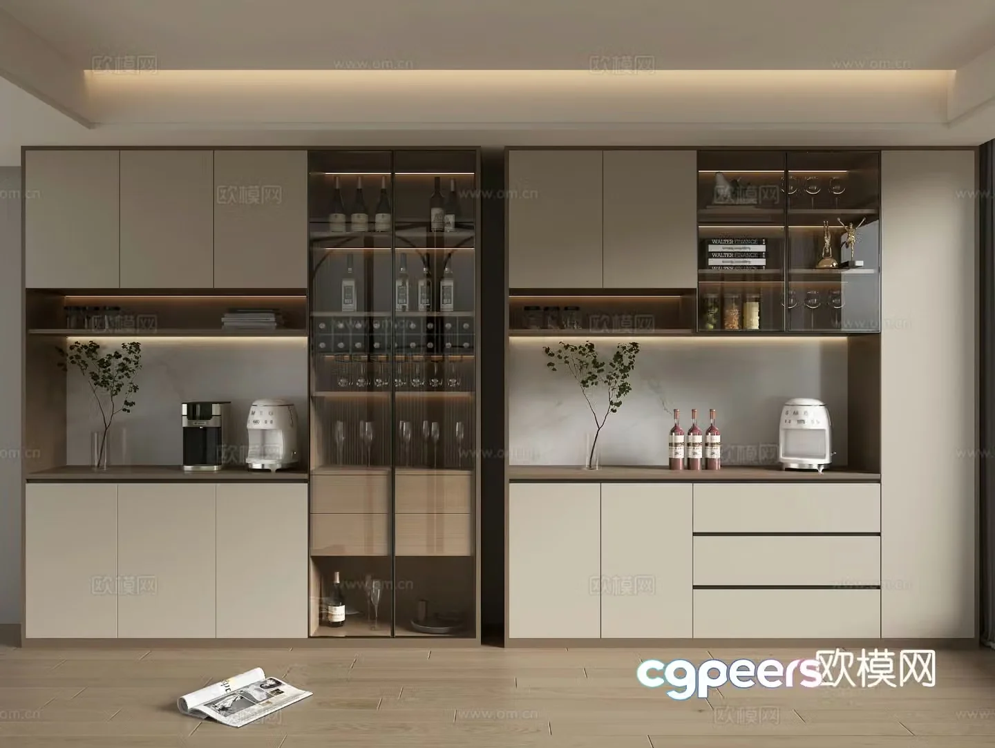 Modern wine cabinet 3d model