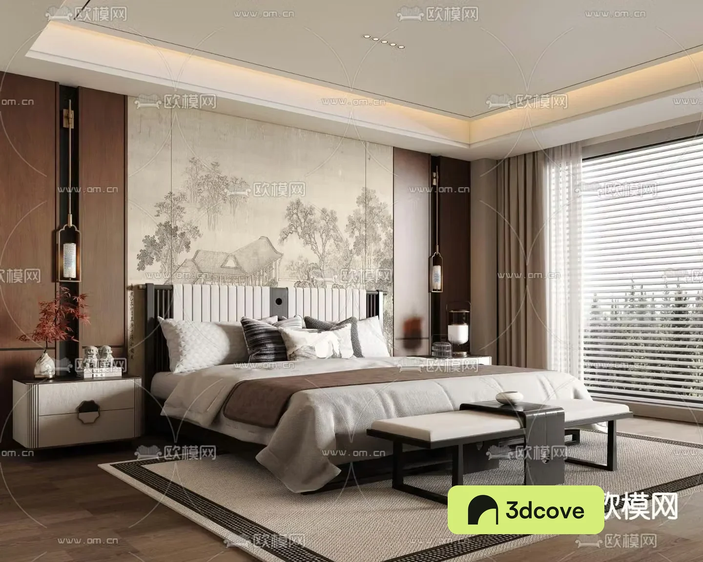 New Chinese style double bed