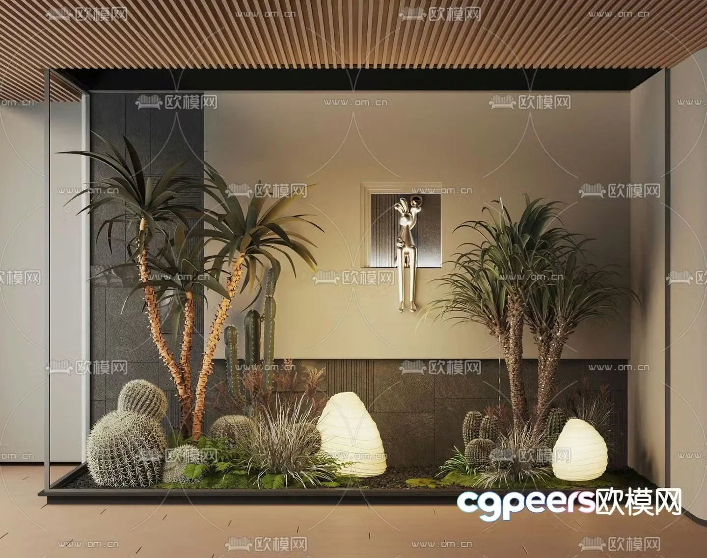 Indoor landscape plant landscaping 3d model
