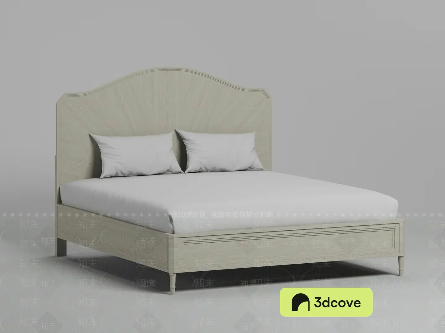 A Light-Colored Bed Frame