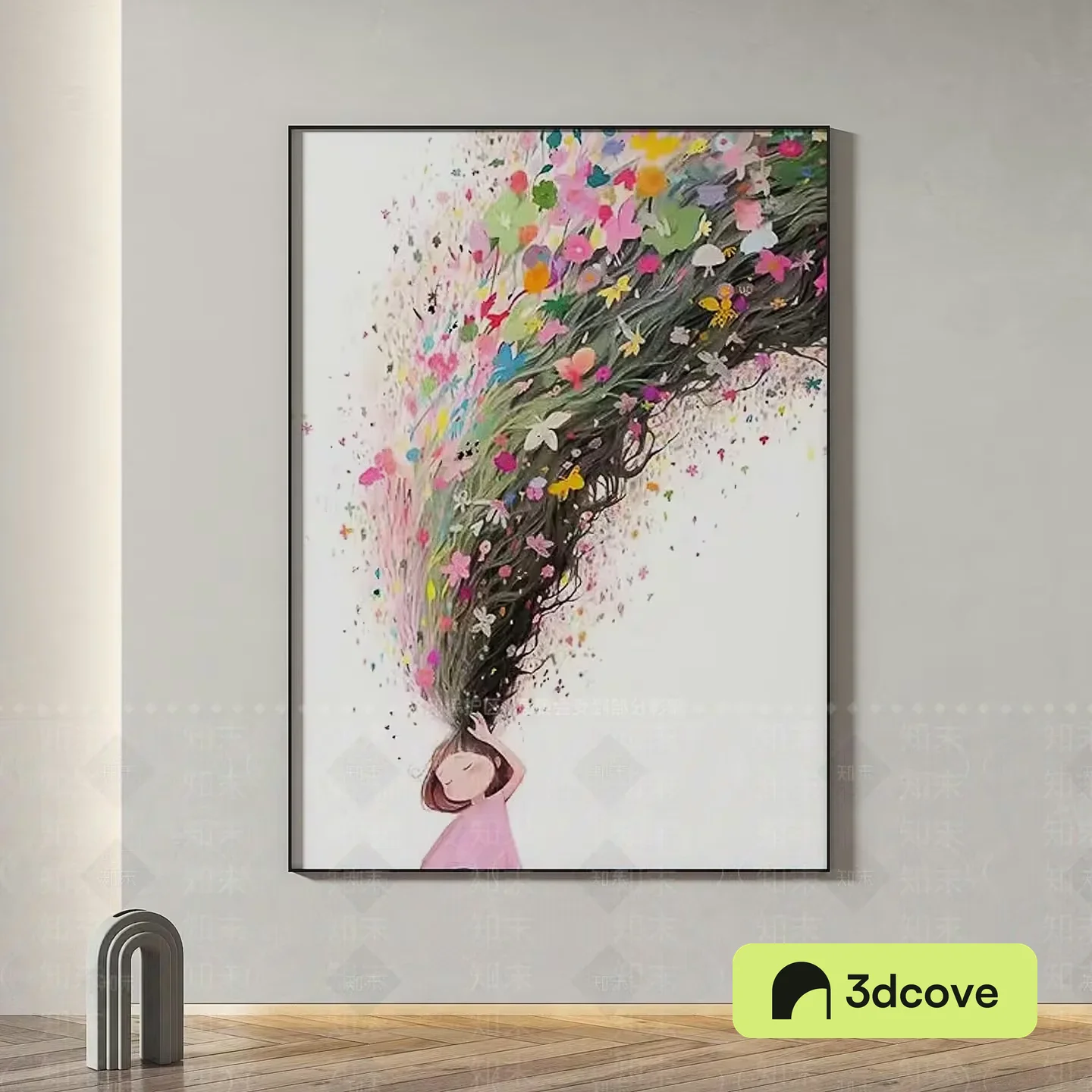 A Painting Of A Girl With Flowers In Her Hair