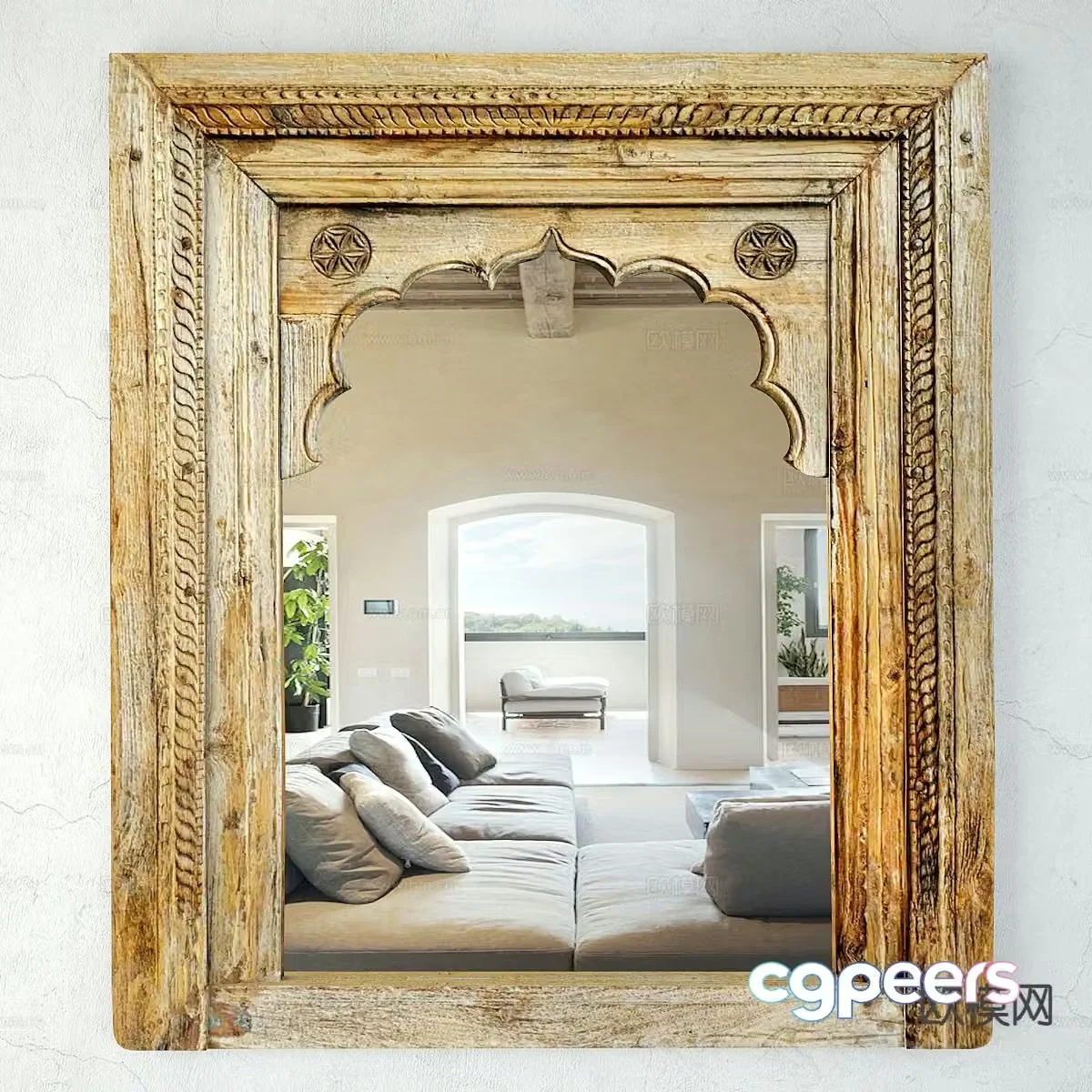 French retro mirror decorative mirror 3d model