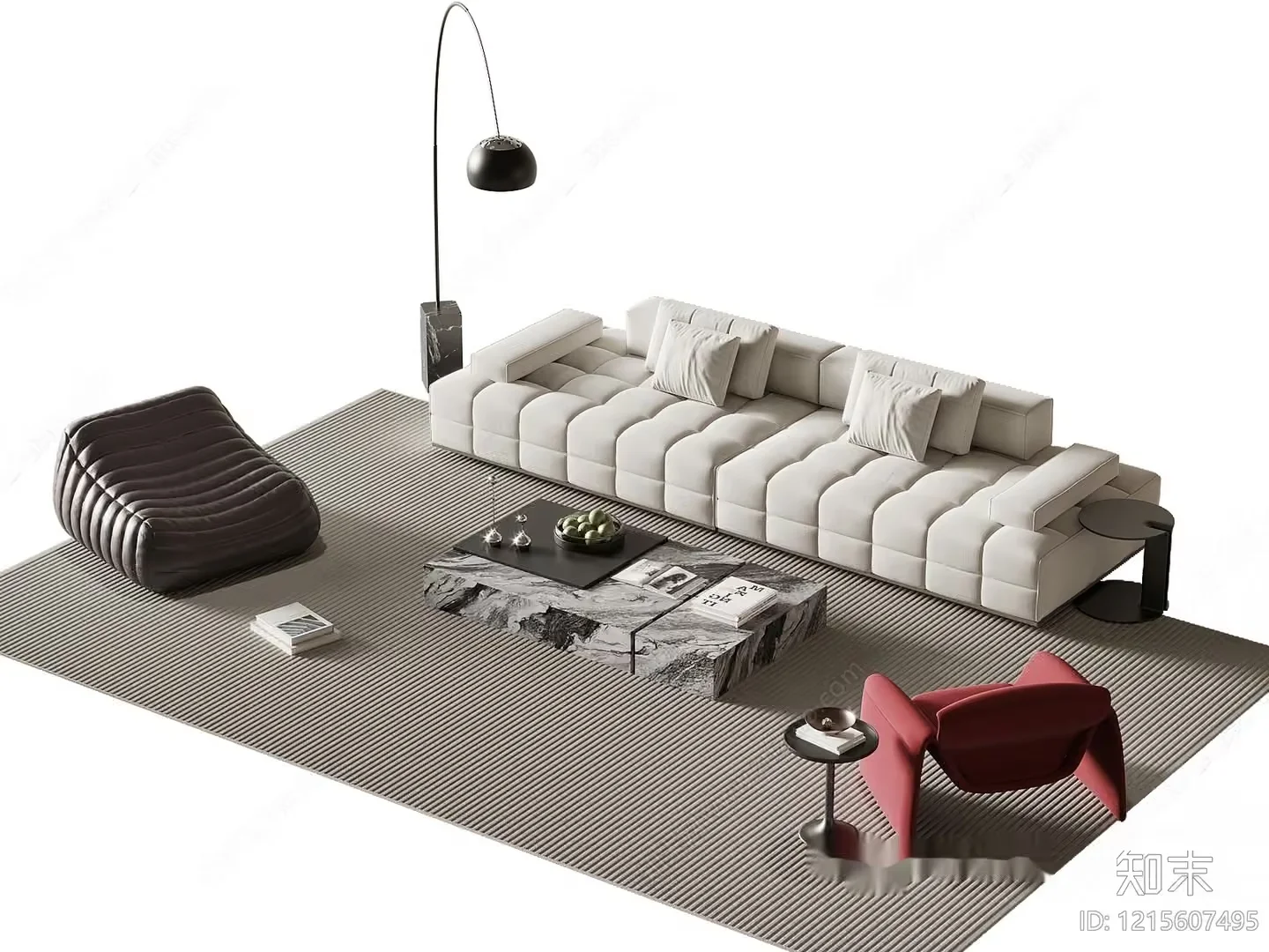 Modern Living Room 3D Model – 9913 – VRAY Render