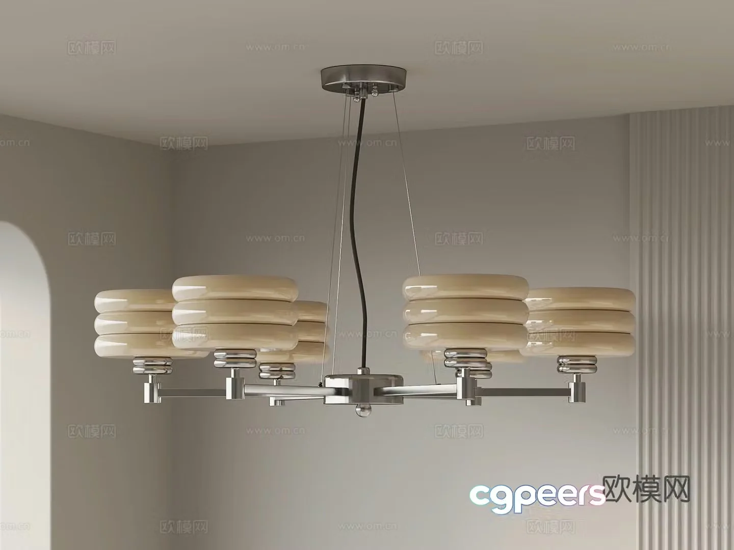 Chandelier French retro chandeliers Metal chandeliers Multi-head chandeliers Restaurant chandeliers 3D model