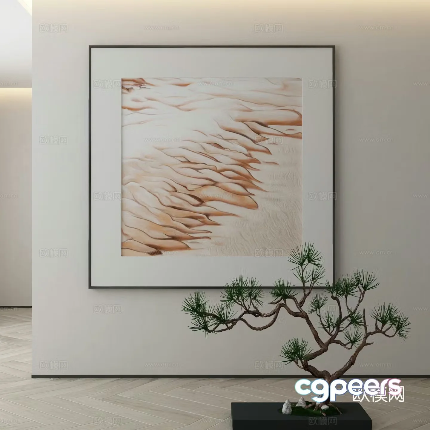Modern Wasabi Hanging Painting Oil Painting 3D Model