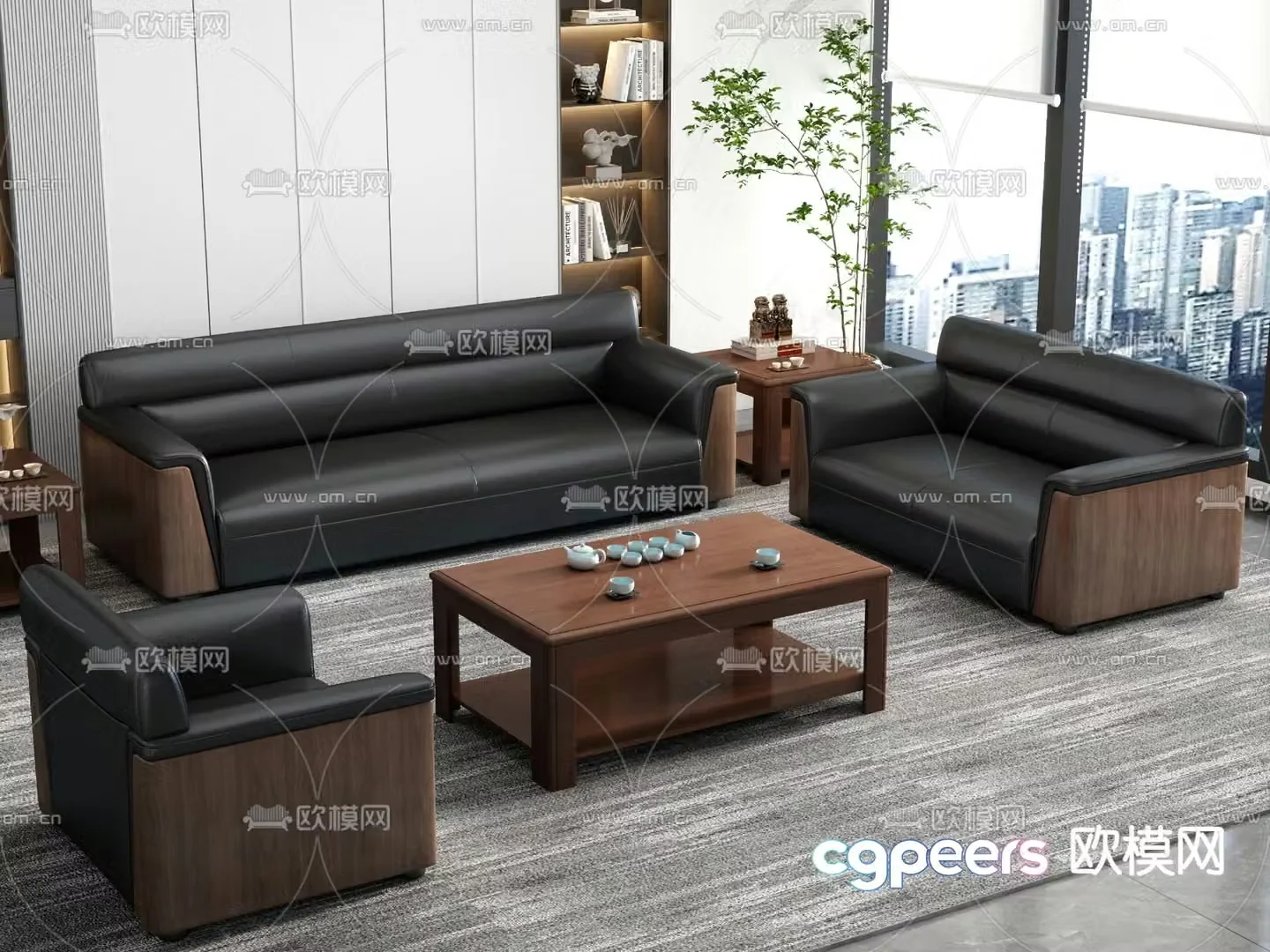 Office sofa modular sofa 3d model