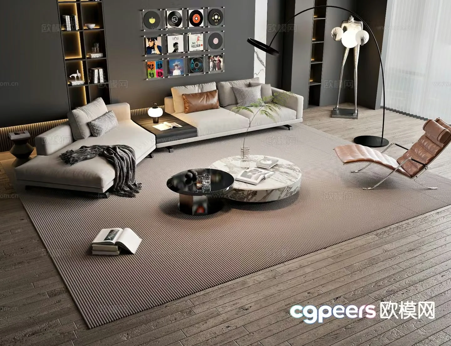 Modern sectional sofa 3d model