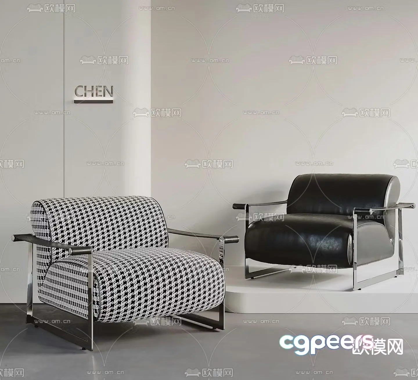 Modern sofa chair leisure chair armchair 3d model