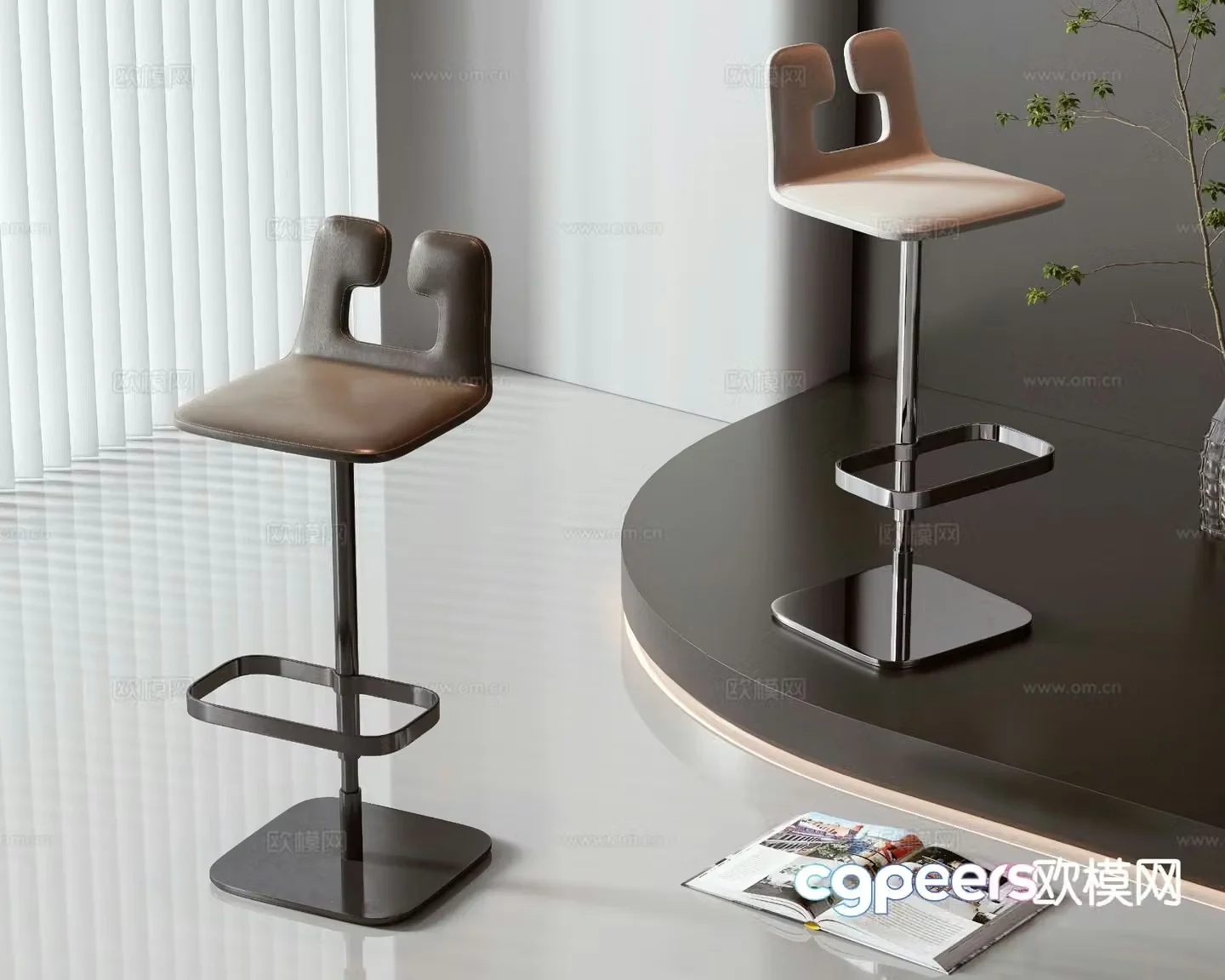 Modern bar stool bar stool high stool 3d model