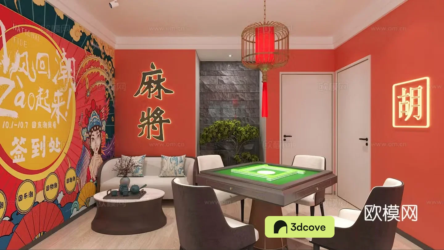 New Chinese style chess and card room Mahjong parlor