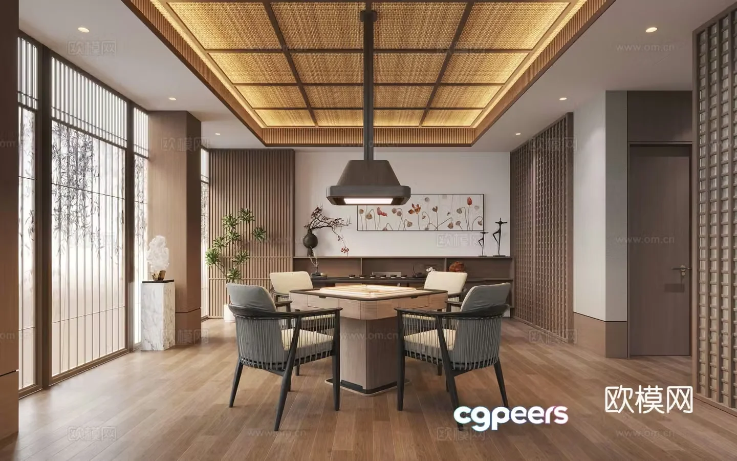 New Chinese chess and card room 3D model