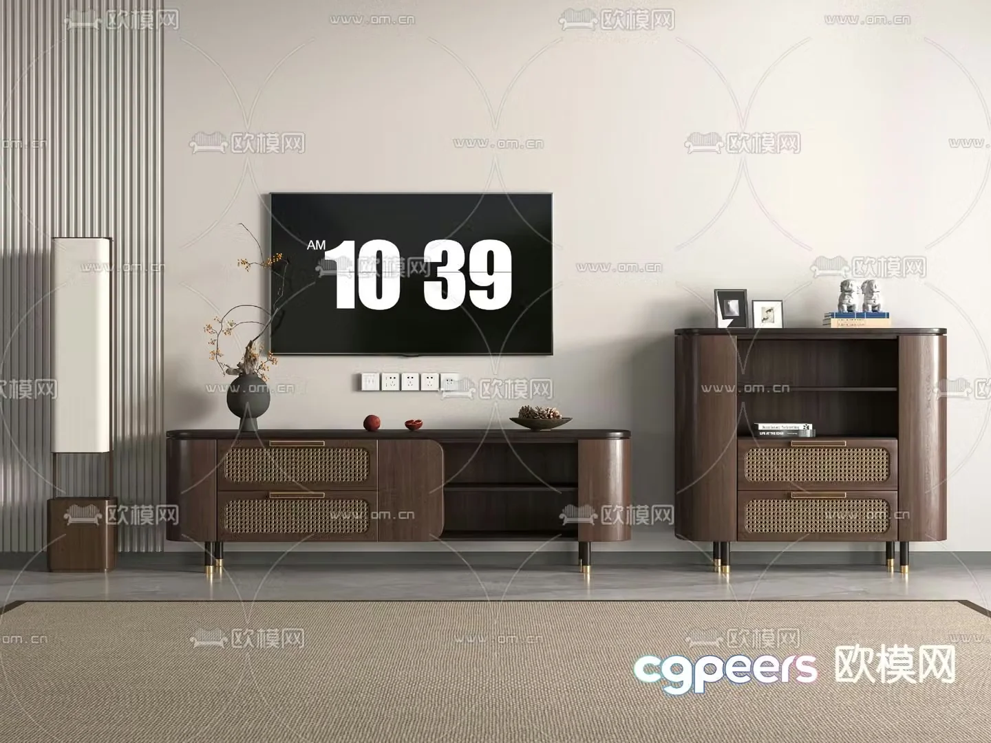 New Chinese style TV cabinet 3d model