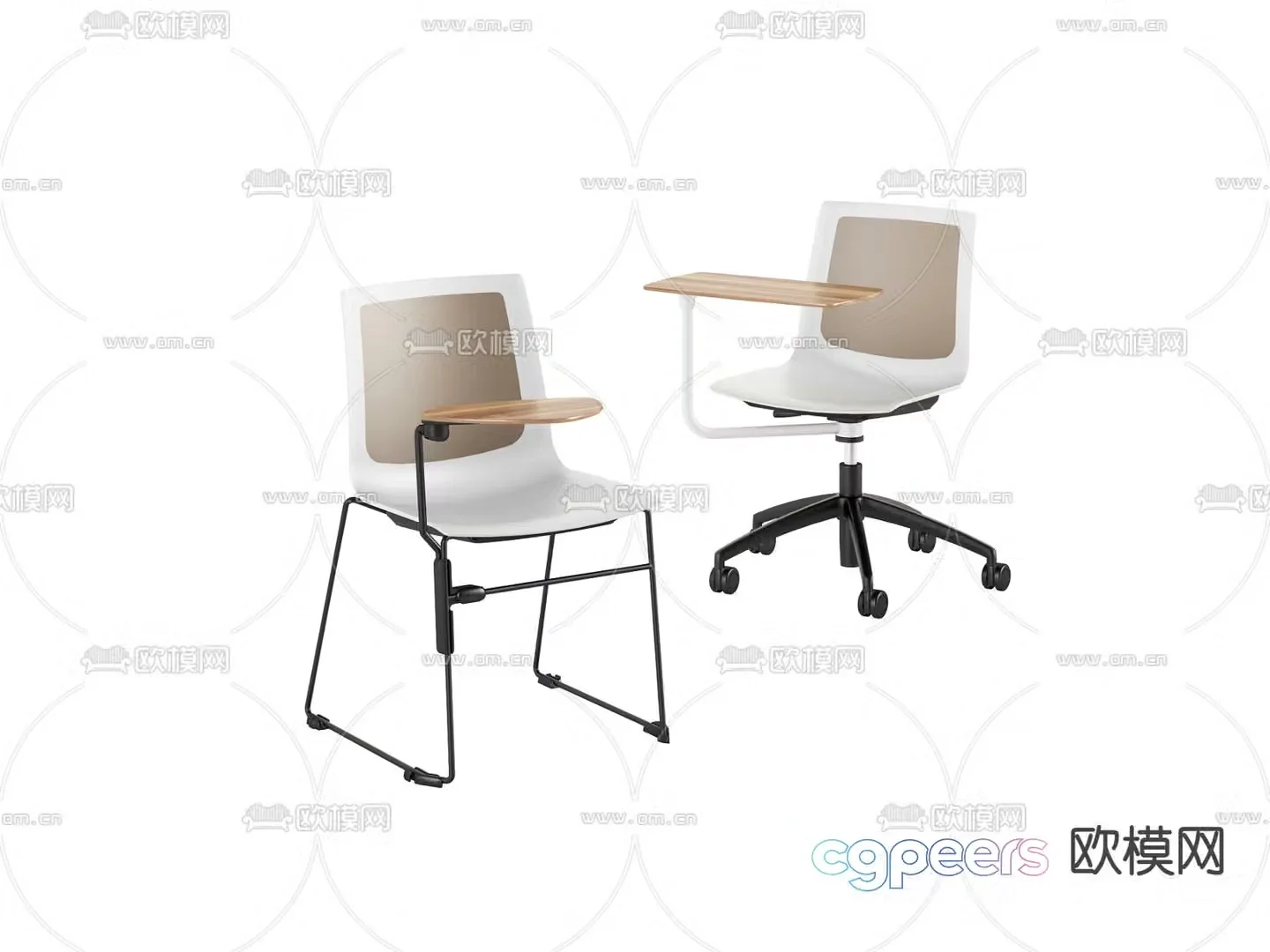 Office chair class chair training chair 3d model