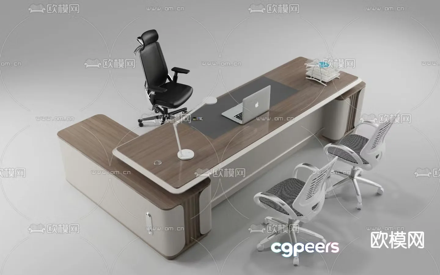 desk executive desk boss desk 3d model