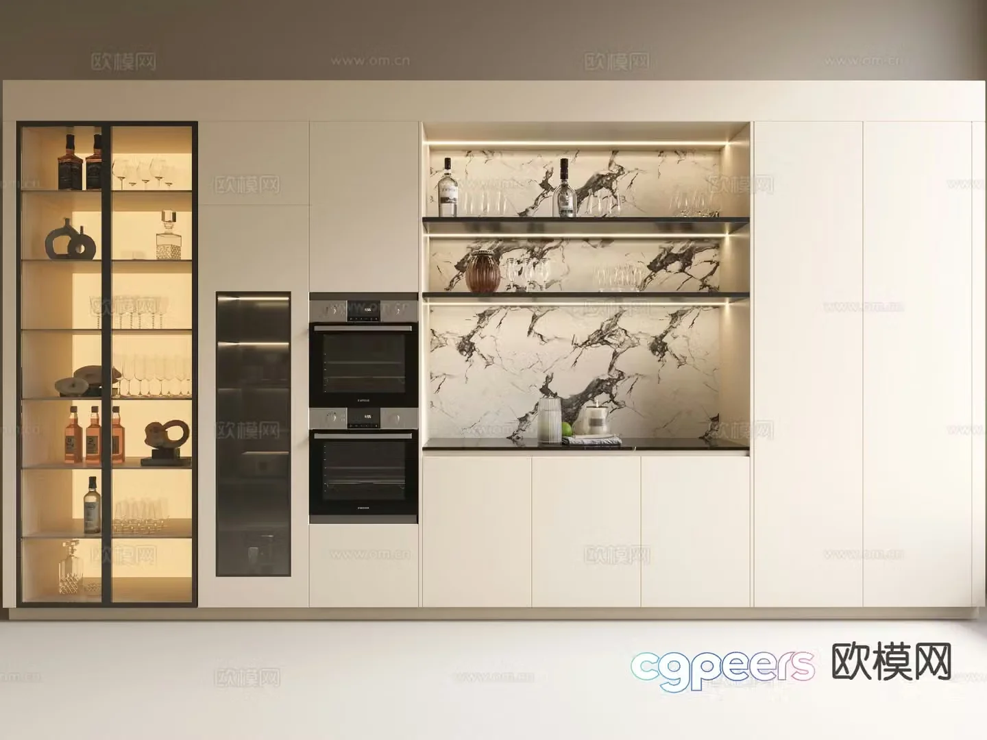 Modern wine cabinet sideboard 3d model
