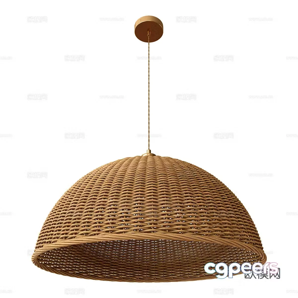 New Chinese style rattan decorative chandelier 3D model