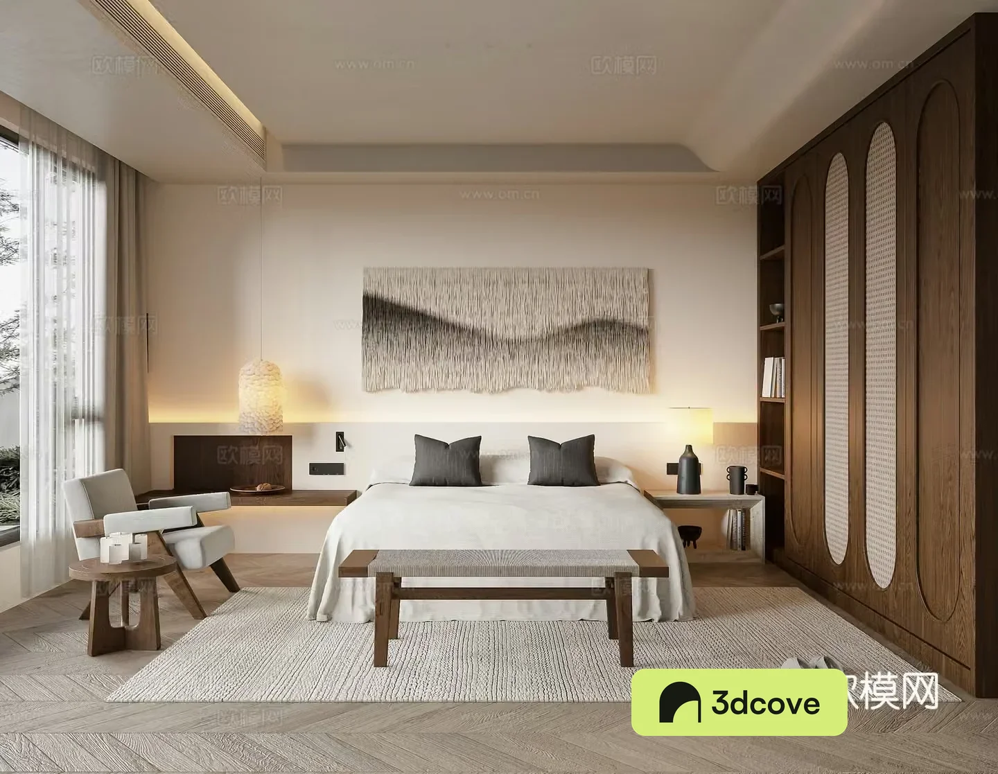 Middle style bedroom master bedroom 3D model