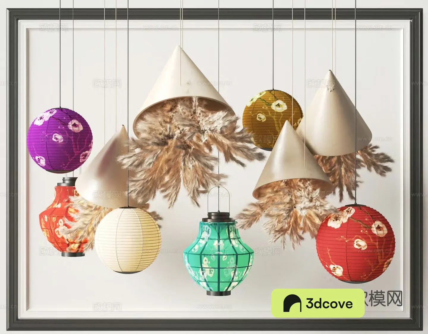 Chinese lantern chandelier